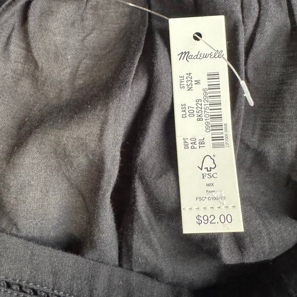 New With Tags Madewell Square Neck Long Sleeve Top in Black Size Medium - Picture 7 of 7